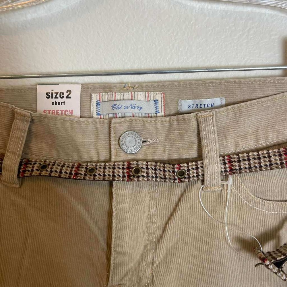 Y2k Streetwear Old Navy Womens Low Waist Boot-Cut Corduroy Pants Tan 2 Short NWT - Picture 3 of 11